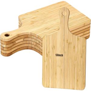 Lounsweer 6 Pcs Thicken Cutting Board Bulk Wood Board for Chopping Serving Charcuterie Material for Laser Engraving Mother' Day Wedding Housewarming Gift (13 x 7 inches)