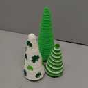 3 Pcs St. Patrick's Day Tree Table Decorations Yarn Wrapped Mini Trees Green St. Patrick's Day Table Top Decor for Farmhouse Indoor Room Kitchen Tiered Tray Shelf Decor Centerpieces