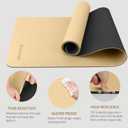 Gruper Yoga Mat Non Slip, 72"L x 24"W x 0.24"/0.32"TH, Anti-Tear Exercise Mat with Carrying Strap and Bag, Pro TPE Yoga Mats for Women, Workout Mats for Home, Pilates and Floor Exercises, Beige & Black