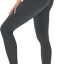 High Waisted Leggings for Women - No See Through Tummy Control Cycling Workout Yoga Pants with Pockets Reg & Plus (Small-Medium, Charcoal Grey)