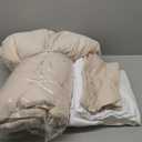 weigelia Queen Comforter Set 7 Pieces Beige Comforter Set Queen Size Bedding Set Soft Microfiber Comforter with Fitted Sheets, Flat Sheets, Pillow Shams, and Pillowcases