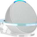 PlusAcc Wall Mount for Pop - Sturdy Clear Stand Shelf for Pop & Dot 5 & Homepod Mini, Space Saving Wall Holder Bracket, Built-in Cable Management