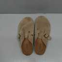 Intini Womens Suede Clogs Mens Leather Mules Cork Footbed Sandals with Arch Support, Size 7
