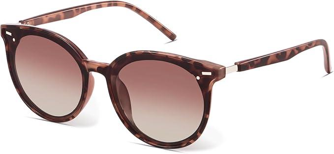 Livho Polarized Sunglasses, Retro & Oversized Shades for Women with Round Lenses