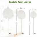 6 Pcs Pu Foam White Artificial Palm Leaves Faux Palm Tropical Leaves Fake Palm Fronds for DIY Wedding Bouquets Fake Leaves for Centerpieces Arrangements Bridal Shower Palm Leaf for Home Decor