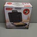 Dash No-Drip Waffle Maker - Makes Four Waffles at Once for Hassle-Free Breakfasts - Dual Nonstick Heating Plates & Quick Heat-Up System - Easy-Release Surface - Silver