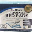 Medokare Bed Pads - Disposable Incontinence Underpads - 1500ml Medical Grade Hospital Chucks - Mattress Protector Mats for Elderly Adults, Patients & Kids - Adult Pee Pad - 20 Chux Liners (90 x 90cm)