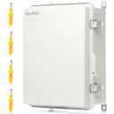 QILIPSU UL94-V0 Outdoor Electrical Box 16.4"x12.4"x7.1" Waterproof Junction Box Weatherproof PC/ABS Alloy Plastic IP66 Project Electric Enclosure Grey Hinged Door