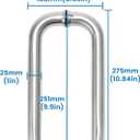 Alise Shower Door Handle,Sliding Shower Glass Door Pull,Tubular Back to Back Handle Bar for Shower Bathroom Doors,10-Inch SUS304 Stainless Steel Shower Hardware Replacement Parts,Brushed Nickel