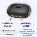 Smart Electric Nail Clipper,Nail File,2 Speeds Automatic Nail Trimmer with LED Light& Clip Storage,Rechargeable & Silent Designed Manicure Set for Kids, Adults, Seniors & Arthritis Patients(Black)