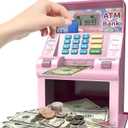 ATM Piggy Bank for Kids, Kids Bank for Real Money with Debit Card, Coin Recognition, Target Setting, Bill Feeder, Balance Calculator, Savings Machine Box, Gifts for Teen Boys Girls