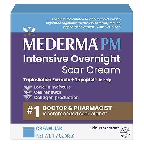Mederma PM Intensive Overnight Scar Cream - Advanced Scar Treatment with Tripeptol, Works While You Sleep, 1.7 Oz (48g)