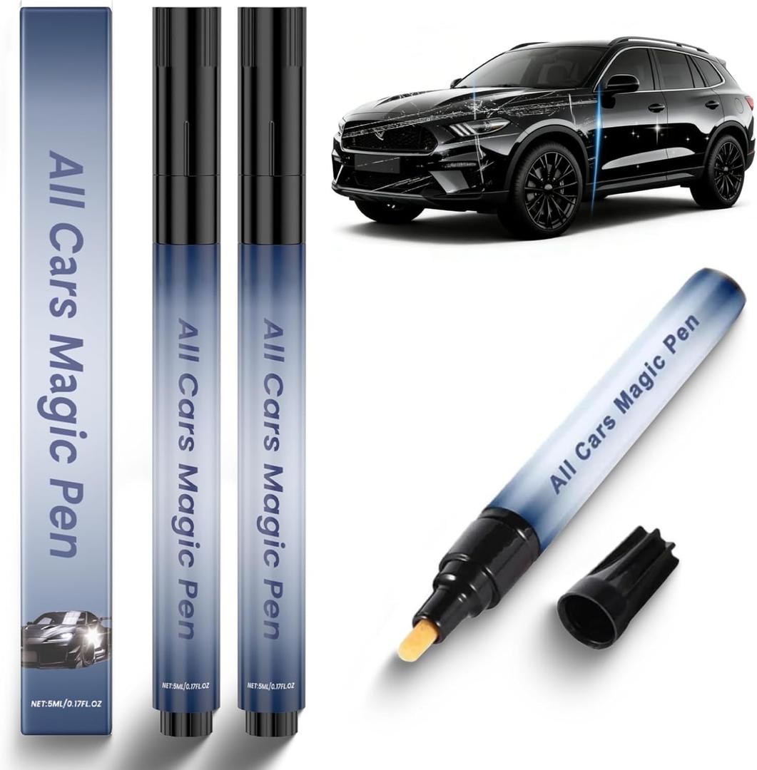 All Cars Magic Pen, Car Scratch Remover for Quick DIY Fixing, Magic Car Scratch Removal Pen with Weatherproof Long-Lasting Shine, Easy Paint Repair for All Vehicles, 2PCS