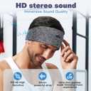 Headband Headphones Bluetooth Headband for Side Sleeper, 14 Hour Playtime, Wireless Headband with HD Stereo Speakers for Workout,Running,Yoga, Ideal Gifts for Men, Women, Teens, Grey