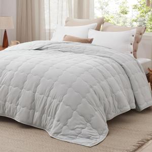 Bedsure Down Alternative Blanket - Twin XL Size Soft Bed Blanket for All Seasons, Light Grey, 66x90 Inches