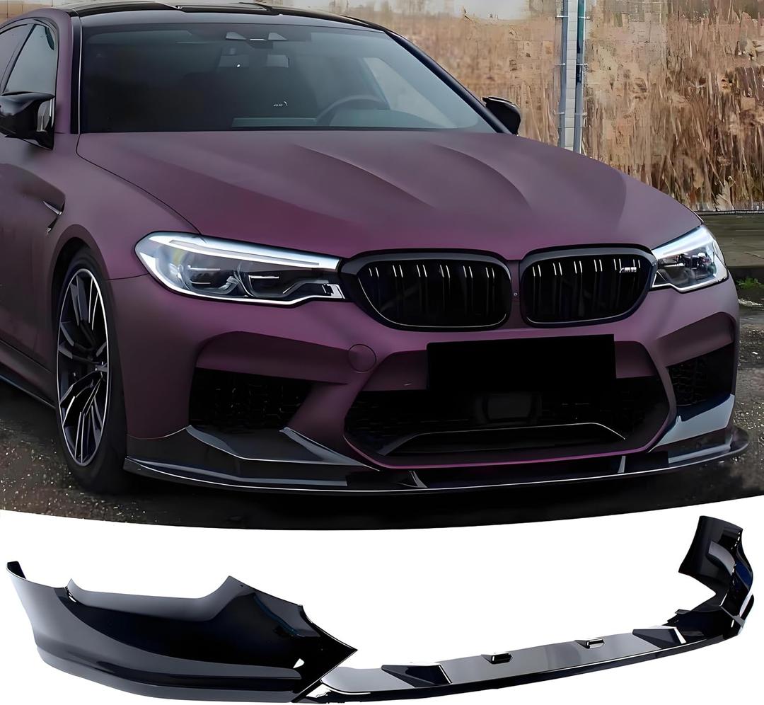 Front Bumper Lip Splitter Spoiler Fit for BMW M5 F90 2018 2019 2020 Gloss Black 3pcs M Style Air Chin Body Kit Exterior Accessories