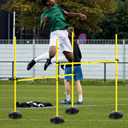 Voodans Adjustable Height Agility Hurdle Set Multi-Function Soccer Trainning Pole Set Coaching Sticks with Rubber Base (Pack of 6, 4.9 FT)