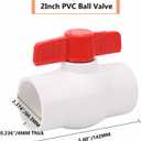 2" PVC Ball Valve Water Pipe Shut-off Valve Socket with Red T-Handle for Cold Water Supply lines, Irrigation Pipe fitting System(Socket x Socket), Schedule 40