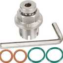 YSIL M12.1-1.5 x 15mm Oversize Piggyback Oil Drain Plug Stainless Steel Self Tapping Oil Pan Thread Repair Kit with O-Ring and Hexagonal Wrench