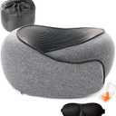 Travel Pillow, Travel Neck Pillows for Airplanes, Comfortable Breathable Cover, Memory Foam 360 Degree Support Stowable Pillows, Ideal Accessory for Sleeping Offices and Cars(Gray)