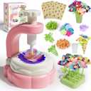 Arts Crafts For Kids Ages 4-85 6 7 8 9 10 year old Girl Birthday Gift Ideas,christmas stocking stuffers Creative Craft Diy Fabric Flower Bouquets Toys age 8-13,Flower Press Kit Educational Toys