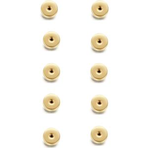 Hypoallergenic Screw Backs Replacement for Flat Back Stud Earrings, Easy to Screw On Stainless Steel Flat Backs, 5mm, 0.8mm Hole, 10PCS,18K Gold Color