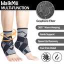 Ankle Compression Sleeves (1 Pair)-Ankle Brace for Achilles Tendonitis, Sprain, Pain Relief, Plantar Fasciitis Ankle Support Socks with Adjustable Strap for Women & Men-S