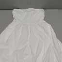 PRETTYGARDEN Women's Bubble Mini Dress 2025 Summer Strapless Tube Top Short A Line Sundress Trendy Casual Smocked Dresses (White,Small)