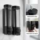 2-Chamber Soap Dispensers Wall Mount,400ml Bathroom Shower Dispenser,Press Manually Lotion Shower Soap Dispenser Use for Home,Bath,Kitchen,Hotels,Apartment,Restaurants(Black)