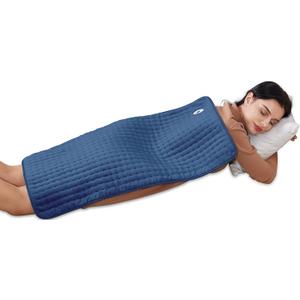 Portable Electric Heating Pad | Ultra Soft Flannel Blanket | 6 Temp Settings | Auto Shut-Off | Heating Therapy for Back, Neck, Abdomen & Shoulders | 33"x17" Navy