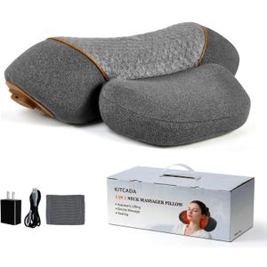 JEDAWN 3-in-1 Neck Massager Pillow with Heating & Cervical Traction, Ergonomic Cervical Pillow for Neck Back Shoulder Pain Relief, Rechargeable Neck Pillow