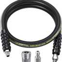 POHIR 4FT Pressure Washer Whip Hose 4800psi 3/8'' Steel Wire Braided with 3/8'' Quick Connect Plug, Reel Connector Jumper Hose for Pressure Washing (4800PSI, 4FT)