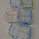 Glass Food Storage Containers 3 Compartment with Lids (5 Pack, 34oz), Divided Glass Meal Prep Containers for Lunch at Work, Leak-Proof Portion Control Food Containers, Microwave/Dishwasher Safe
