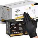 TitanFlex Heavy Duty Black Nitrile Gloves, 6 Mil with Raised Diamond Texture Disposable Gloves Latex Free, Powder Free, XL