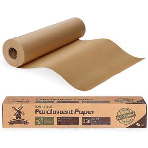 Unbleached 15 x 200 ft Parchment Baking Paper Roll - 250 Sq.Ft for Baking, Cooking, Grilling, Air Fryer and Steaming