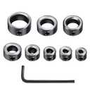 Depth Stop Drill Bit,Stop Collar Set Includes 1/8, 3/16, 1/4, 5/16, 3/8, 7/16, 1/2, 5/8and Allen Wrench(9Pcs), Premium High Carbon Steel Drill Bit Positioning Ring Split Ring- Tiosamd