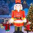 VCOKEN 12FT Christmas Inflatables Nutcracker Outdoor Decorations, Giant Christmas Inflatable with Big Bass, Built-in LEDs Inflatable Nutcracker Blow Ups for Xmas Decor Holiday Party Yard Garden Lawn