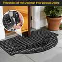 31x 47 Black Non Slip Waterproof Welcome Rubber Door Mat with Holes, Outdoor Rubber Mats with Drainage for Entrance, Patio, Garage, Restaurant and Bar, Commercial Floor Mats Outdoor that Drain Water