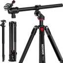 NEEWER 90 Inch Tall Overhead Horizontal Camera Tripod Monopod with Ball Head & Flexible Center Column, Metal DSLR Video Travel Stand, Arca Type QR Plate & Inverted Legs, Max Load 10 kg / 22 lbs, TP63