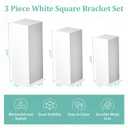 Baotree 3Pcs Square Pedestal Stands for Party, Metal Display Plinth Pillars for Wedding Ceremony Birthday Party Art Decor--23.6*9.4''(L), 21.7*8.3''(M), 19.7*7.1''(S)