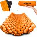 POWERLIX Ultralight Inflatable Camping Sleeping Pad - Camping Mattress for Backpacking, Hiking, Compact Lightweight Sleeping Mat for Camping, Inflation Bag/Repair Kit Included (Orange & Black)