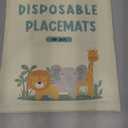 60 Pack Disposable Placemats for Baby & Toddle, Sticky Kids Placemat for Picnic Table, Party, Travel, 12" x 18" Restaurant Table Mats, Animal Alphabet Theme