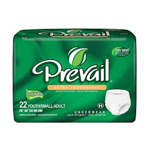4 Pack Prevail PV511 Brief Pull Up Small Youth, 20"-34", 22/Bag
