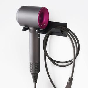 Hair Dryer Holder Wall Mounted, Self Adhesive Blow Dryer Holder Hair Dryer Organizer Hair Dryer Holder Wall Mounted Compatible with Dyson Blow Dryer Black Banjekt