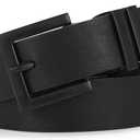 SANSTHS Women's Leather Belt for Jeans Pants Dresses Fashion Ladies Belt Square Gold/Silver Buckle Waist Belt for Women (L: Fit Waist Size 37-41 Inches)