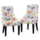 Liykimt Stretch Wingback Side Chair Slipcover-Accent Chair Cover Slipcover with Arm,Washable Upholstered Arm Dining Chair with Nailed Trim Protector for Dining Living Room Set of 2,Orange