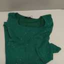 VALOLIA Women's 3/4 Sleeve Tunic Tops Casual Loose Fit Floral Blouses Mesh Pleated Layered Shirt (Large)