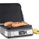 Cuisinart Electric Griddler FIVE Countertop Grill, Enjoy 5-in-1 Functions Including Panini Press, LCD Display, Wide Temperature Range, and Sear Function, Nonstick Plates, GR-5NAS, Stainless Steel