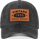 80/70/60/50th Birthday Gifts for Him Her, Unique Ideal Gifts 1945/1955/1965/1975 Vintage Hat for Men Women (Gray)