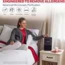 Honeywell Allergen Plus Compact HEPA Small Room Air Purifiers for Home, Up to 530 Ft Coverage, 3-in-1 Filter, Pet Dander, Smoke & Odor Reducer Air Quality Sensor with Auto Mode, Black, HPA125B